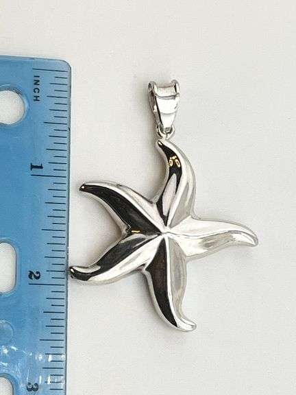Italian 925 Sterling Silver large Starfish Pendant
