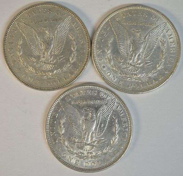 Upper end 1881, 1889, & 1898 'P' Mint Morgan Silver Dollars