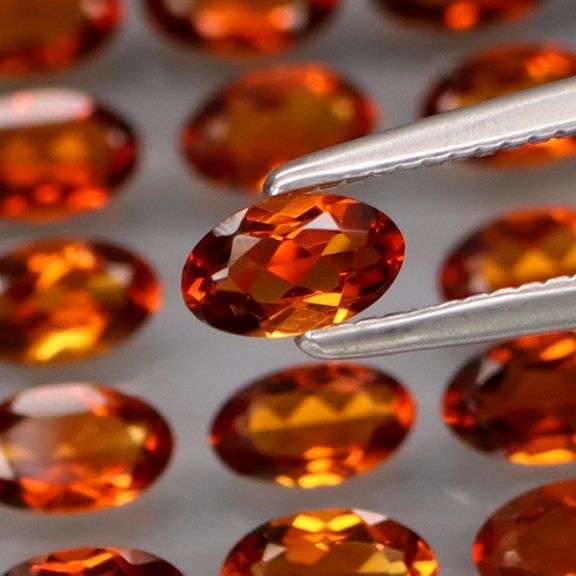 Rare 5.07ct top red amber Madeira Citrine set!