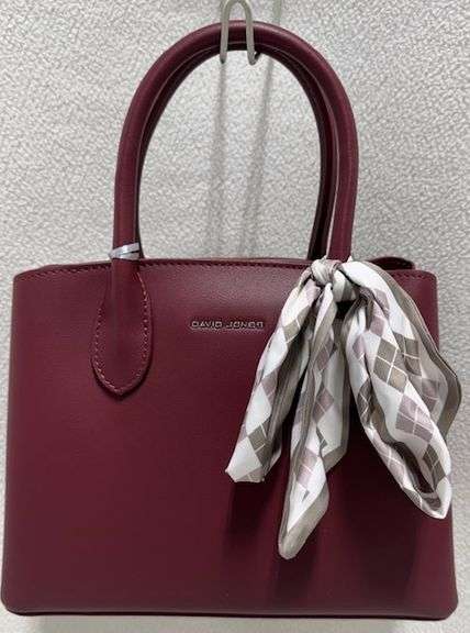 New Eye Catching Designer Burgendy Bag by David Jones, Paris