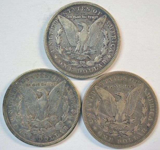 3 Diff. Semi-key date Morgan Silver Dollars: 1892, 1894-O, & 1897-O
