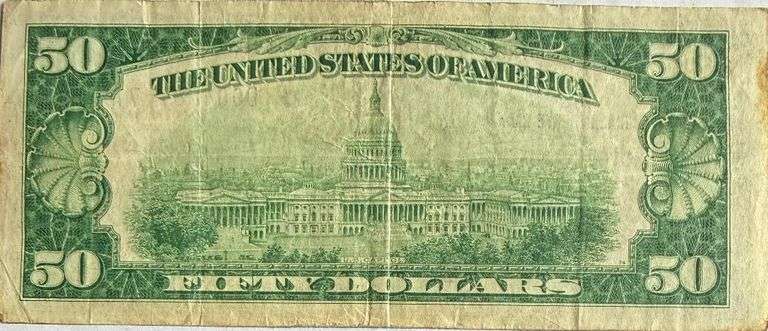 $50 Cleveland National Currency 1929 Brown Seal Note.