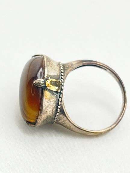 925 Sterling Silver Oval Shape Tiger Eye Ring
