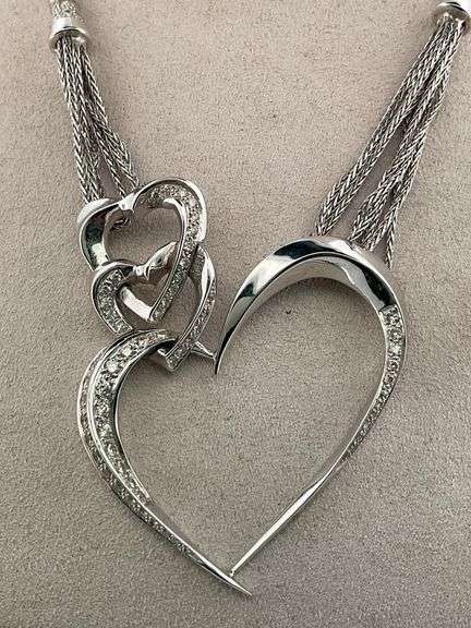 CERTIFIED 18K WHITE GOLD DIAMOND NECKLACE