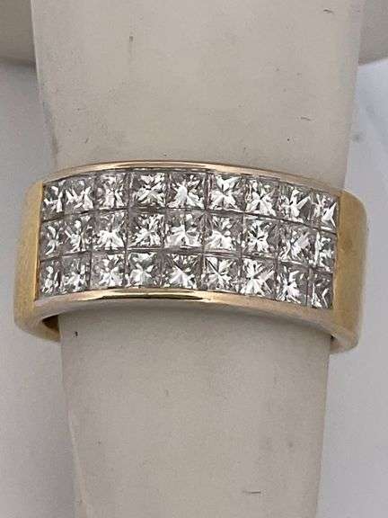 Certified Ladies 18k Gold And Diamond  Band