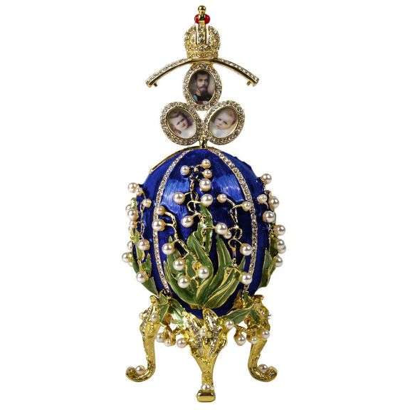 Blue Lily of the Valley Fabergé Egg Replica – Perfect Easter or Collectible Gift