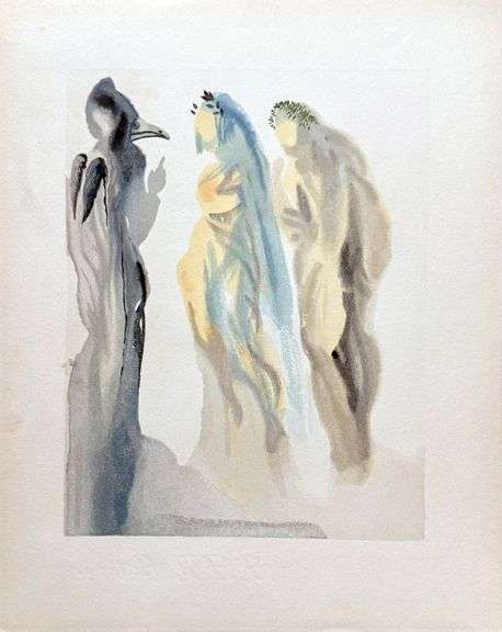 Collectible Original Color Engraving by Salvador Dali from The Divine Comedy