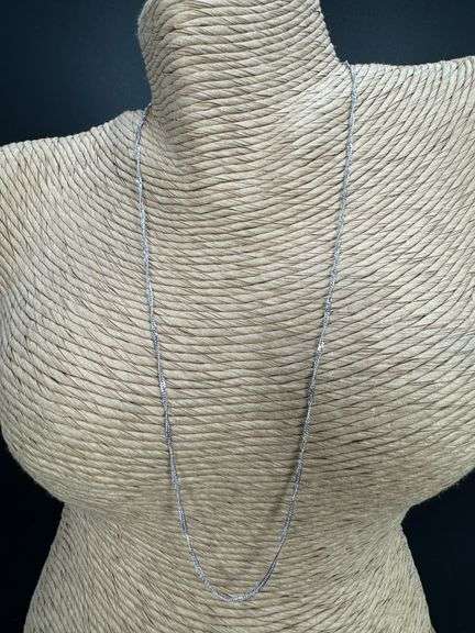 10k White Gold Solid Singapore Chain Rope Twisted Curb Link 1.4mm Necklace 18"