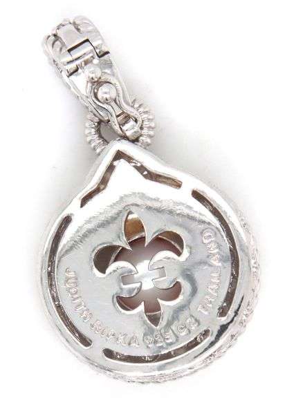 Judith Ripka cultured pink Mabe pearl pendant enhancer