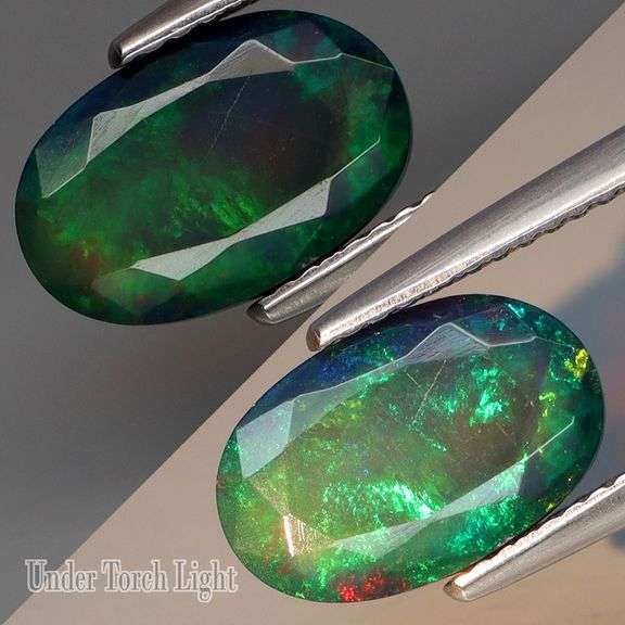 Full rolling floral pattern! Fully faceted! 2.06ct Black Opal!