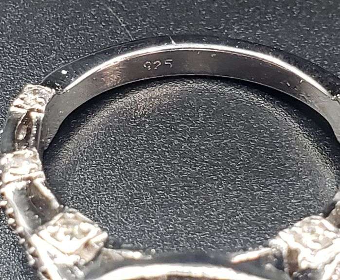 14 K White Gold Plate Sparkling 3.15 Ct White Ice Blue Fire Moissanite Ring