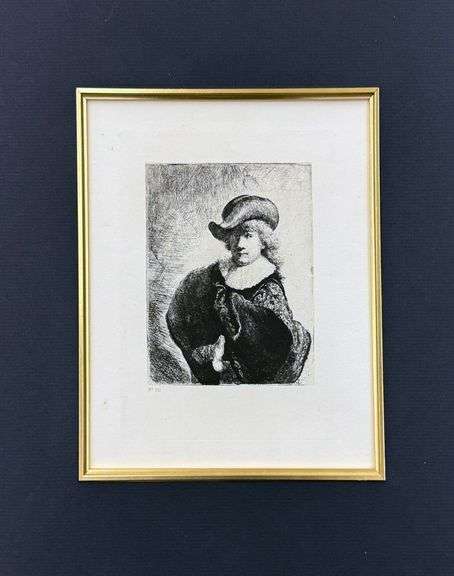 Extremely Rare and Collectible Antique Etching After Rembrandt, c. 1880