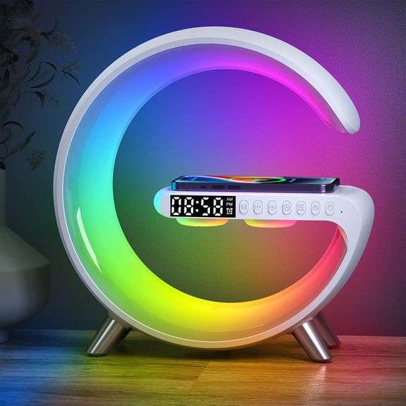 Smart LED Lamp with Wireless Charger Speaker and Alarm Clock