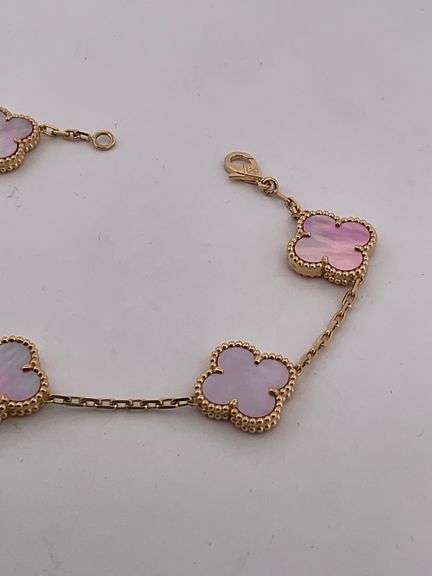 CERTIFIED BRAND NEW 18K YELLOW GOLD CLOVER LEAF BRACELET