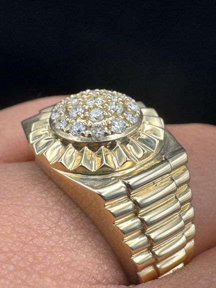 14K Yellow Gold Man Ring of 0.43 Ct