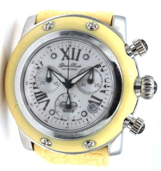 Glam Rock white dial manual watch