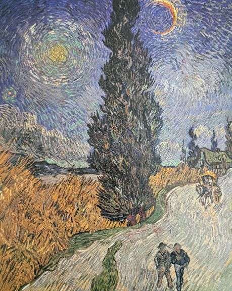 Vincent Van Gogh, Road with Cypresses and Star