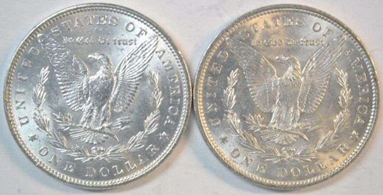 Choice BU 1882 & 1888 'P' Mint Morgan Silver Dollars