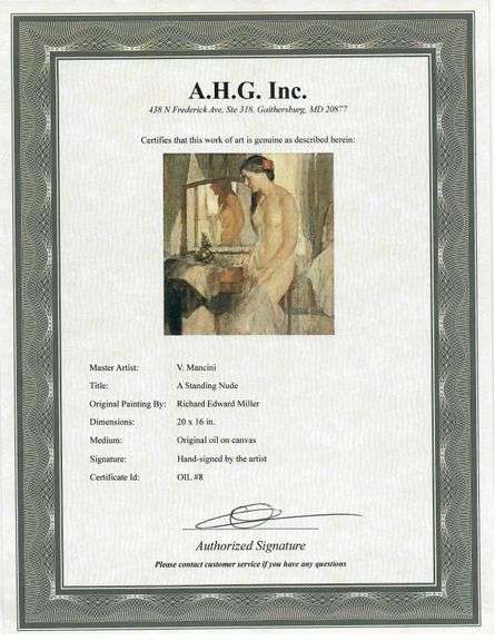 Highly Collectible After Richard Edward Miller One of a kind oil on Canvas signed by the artist, A S