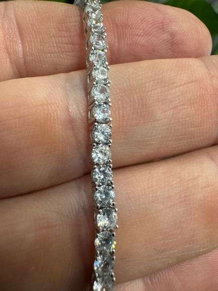 Rhodium Plated 925 Sterling Silver Round Clear CZ Tennis Necklace Bracelet 3mm 24"