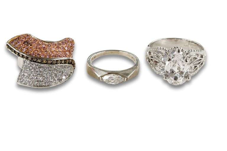 Flashy Sterling Silver Rings - Lot of 3