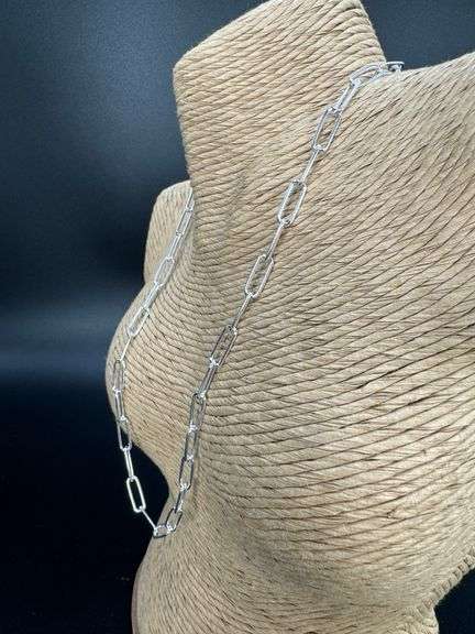 Sterling Silver Paperclip Rolo Link Chain 5mm Solid 925 Italy Necklace 18"