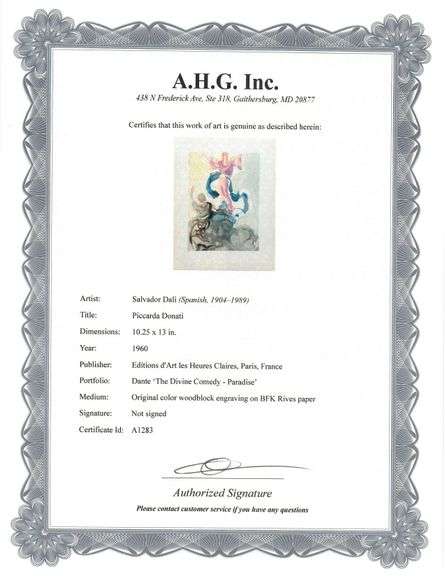 Collectible Original Color Engraving by Salvador Dali from The Divine Comedy