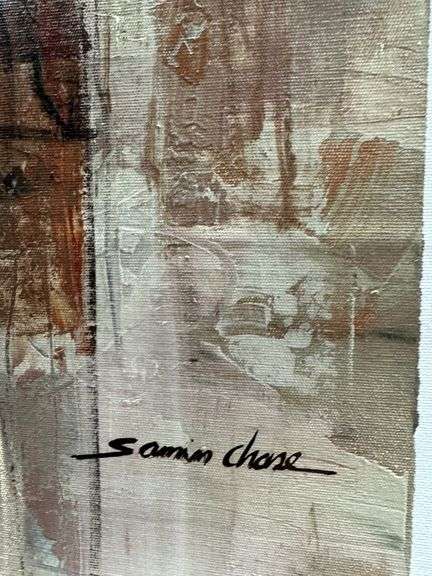 Earth-Toned Original on Canvas by Samin Chase Samin Chase Sediment of Memory