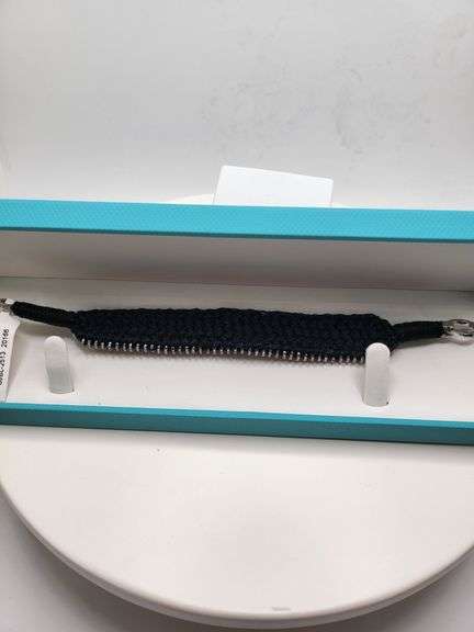 Elegant Sterling Silver Turquoise Bracelet woven in Fine Cloth