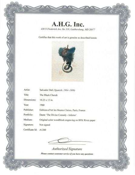 Rare Salvador Dali Original Engraving from The Divine Comedy, Inferno