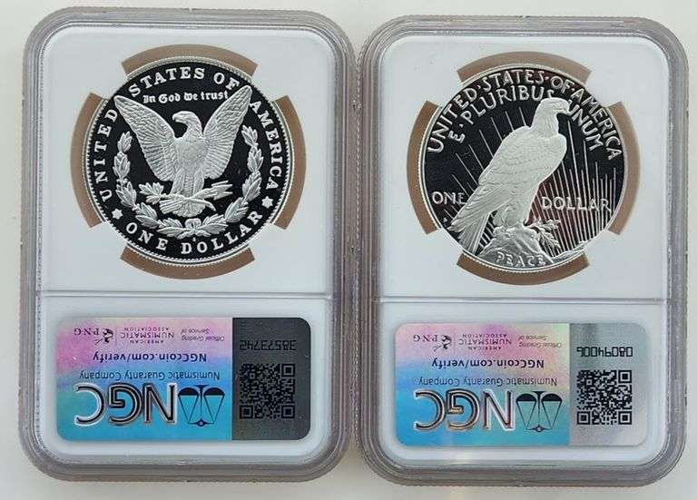 2024-S Proof Morgan & Peace Dollar Set, NGC PF70
