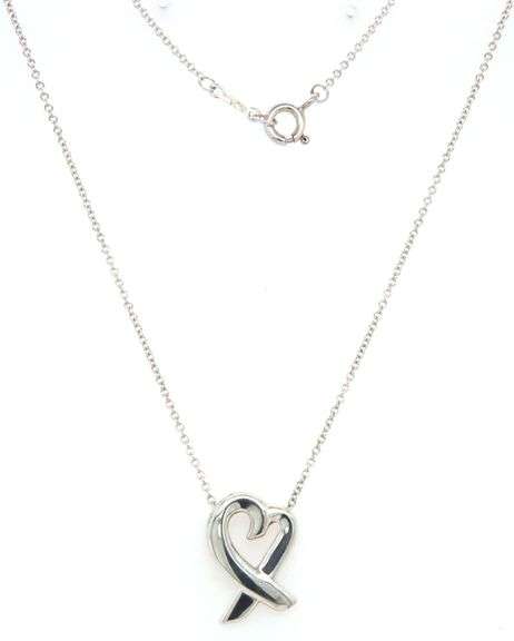 Tiffany & co Paloma Picasso loving heart pendant on chain