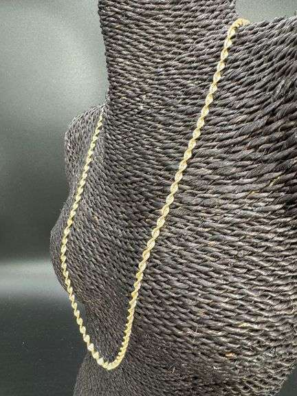 Sterling Silver Magic Twist Rope Chain 4.2mm Solid 925 Italy 2 Tone Necklace 20"