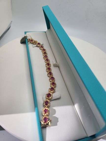 A true statement of elegance of Ruby and diamond Bracelet in Silver – GGA Certified. Set in lustrous