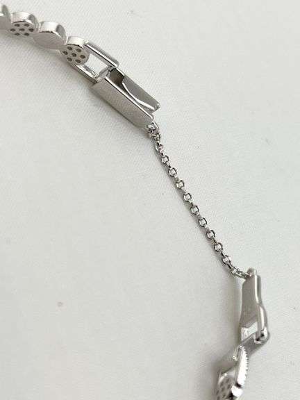 925 Sterling Silver alternating Round Disk Tennis Bracelet