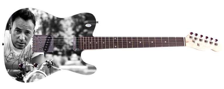 Bruce Springsteen Born To Ride Autographed Custom Graphics Guitar ACOA