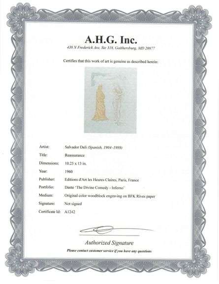 Rare Salvador Dali Original Engraving from The Divine Comedy, Inferno