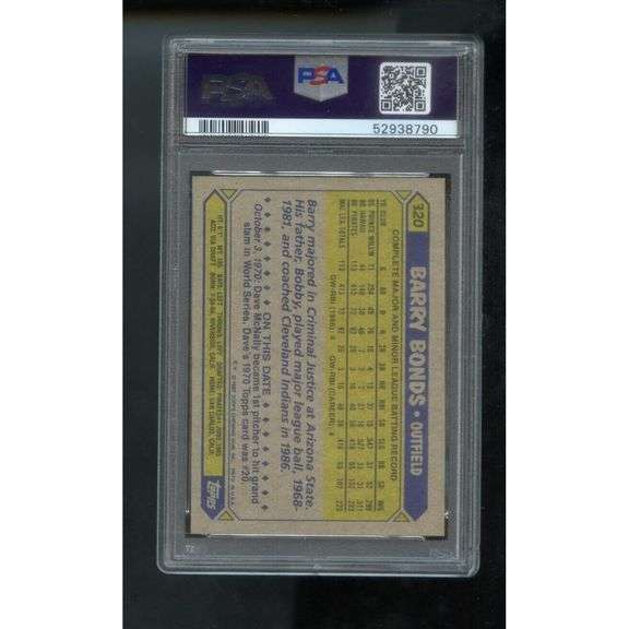 Barry Bonds Graded Baseball Card