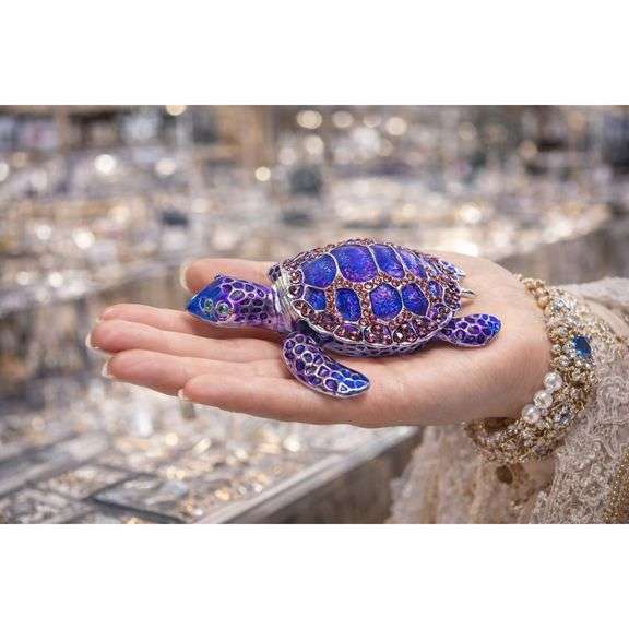 Bejeweled Sea Turtle Trinket Box
