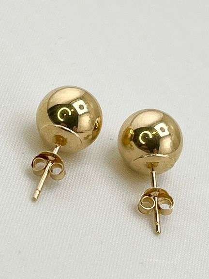 14KT Yellow Gold Ball Stud Earrings