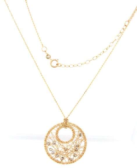 Fascinating 14K YG Modern Pendant on Necklace