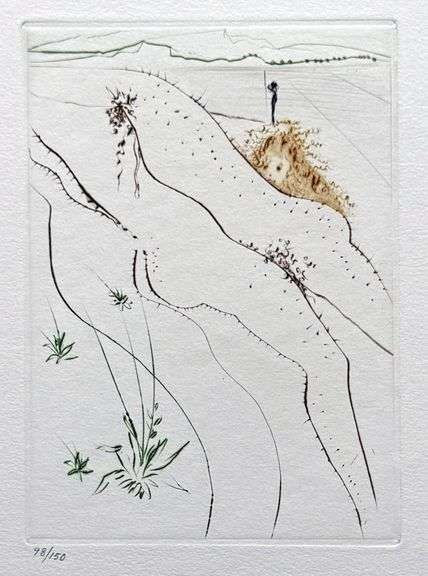 Highly Collectible and Rare Salvador Dali Hand-signed Original Engraving