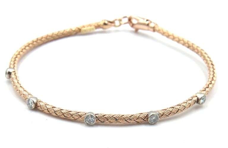 14kt Rose gold 0.50ctw woven flexible bracelet