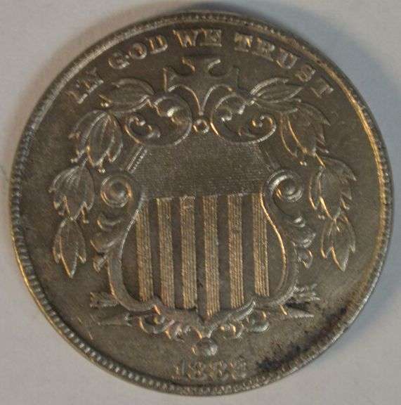 1882 Shield Nickel in AU/Unc. Full strike