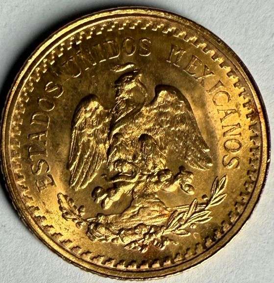 Mexico 1945 BU 2 1/2 Pesos Gold.