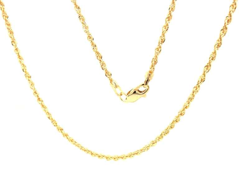 14kt Yellow gold rope chain necklace