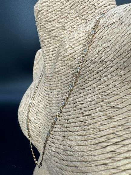 10k Gold Rose White Yellow Tri Color Solid Valentino Diamond-Cut Star Link Chain 3.2mm Necklace 24"