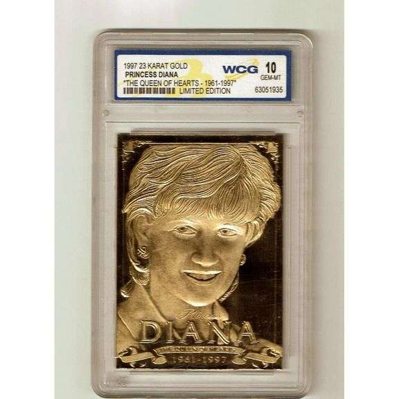 Princess Diana Sculptured 23KT Gold Card Gem Mint 10