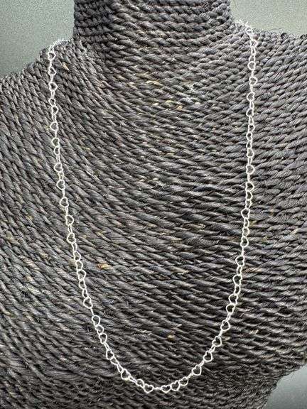 Sterling Silver Italian Love Heart Chain 4mm Solid 925 Italy Infinity Promise Necklace 14"