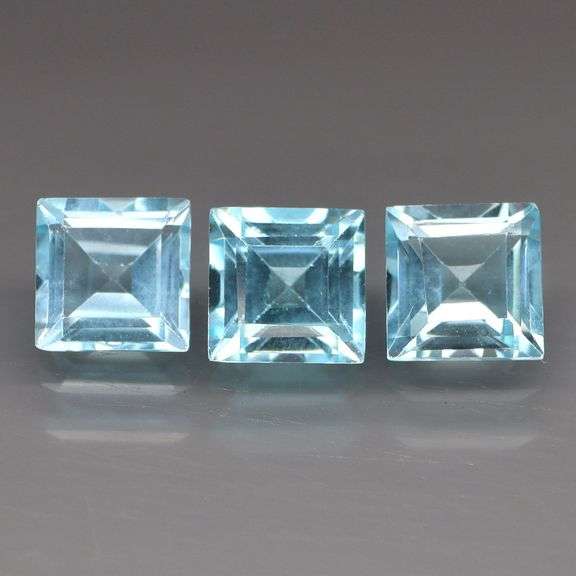 Matched! 3 piece 7.35ct full fire Swiss blue Topaz set!